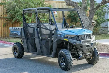 2025 POLARIS RANGER CREW SP 570 PREMIUM ZENITH BLUE in a ZENITH BLUE exterior color. Family PowerSports (877) 886-1997 familypowersports.com 