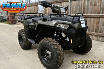 2025 POLARIS SPORTSMAN 450 HO EPS SAGE GREEN in a SAGE GREEN exterior color. Family PowerSports (877) 886-1997 familypowersports.com 