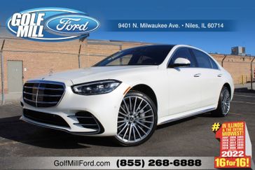 2023 Mercedes-Benz S-Class S 580 in a MANUFAKTUR Diamond White exterior color and Sienna Brown/Blackinterior. Glenview Luxury Imports 847-904-1233 glenviewluxuryimports.com 