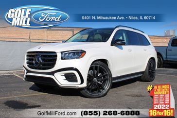 2024 Mercedes-Benz GLS 580 in a MANUFAKTUR Diamond White Metallic exterior color and Grayinterior. Glenview Luxury Imports 847-904-1233 glenviewluxuryimports.com 