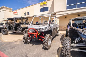 2024 CAN-AM DEFENDER MAX X MR WITH HALF DOORS HD10 HYPER SILVER  LEGION RED in a SILVER exterior color. Family PowerSports (877) 886-1997 familypowersports.com 