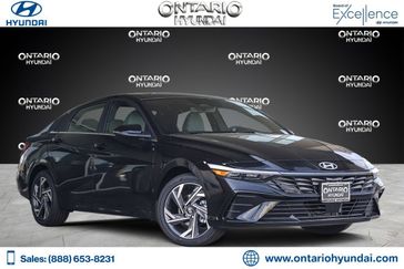 2024 Hyundai Elantra Hybrid Limited in a Abyss Black exterior color and Sage Grayinterior. Ontario Auto Center ontarioautocenter.com 