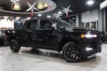 2025 RAM 1500 Big Horn Crew Cab 4x2 5'7' Box in a Diamond Black Crystal Pearl Coat exterior color and Blackinterior. J Star Chrysler Dodge Jeep Ram of Anaheim Hills 888-802-2956 jstarcdjrofanaheimhills.com 