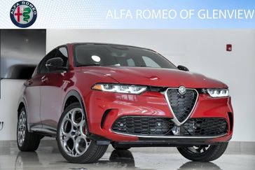 2024 Alfa Romeo Tonale Ti Eawd in a Alfa Rosso (Red) exterior color and Blackinterior. Alfa Romeo of Glenview 847-558-1263 alfaromeoglenview.com 