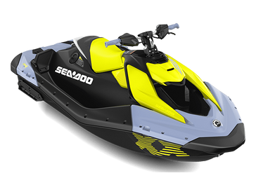 2024 SEADOO SPARK TRIXX 1UP 90HP WITH SOUND SYSTEM VAPOR BLUE AND NEON YELLOW 