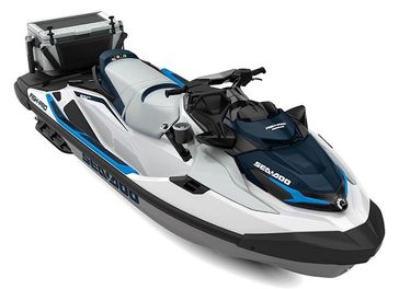 2023 SEA DOO FishPro Sport 170  in a WHITE / GULFSTREAM BLUE exterior color. Cross Country Powersports 732-491-2900 crosscountrypowersports.com 