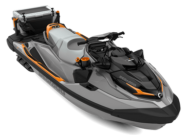 2024 SEA DOO PWC GTX FISHT 170 AUD IBR IDF  in a SHARK GREY / ORANGE CRUSH exterior color. Cross Country Powersports 732-491-2900 crosscountrypowersports.com 