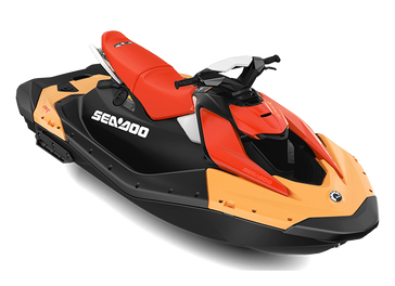 2024 SEADOO SPARK 3UP 90HP CONVENIENCE PACKAGE  WITH SOUND SYSTEM SUNRISE ORANGE AND DRAGON RED 