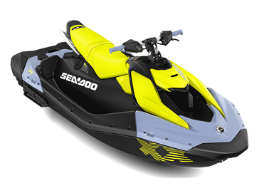 2024 SEADOO SPARK TRIXX 3UP 90HP WITH SOUND SYSTEM VAPOR BLUE AND NEON YELLOW 