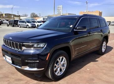 2024 Jeep Grand Cherokee L Limited 4x4 in a Midnight Sky exterior color and Global Blackinterior. Matthews Chrysler Dodge Jeep Ram 918-276-8729 cyclespecialties.com 