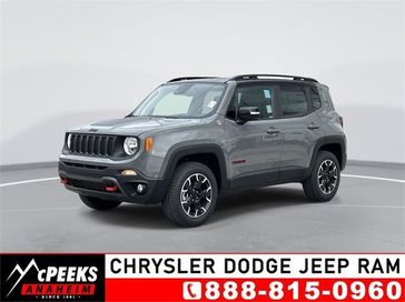 2023 Jeep Renegade Trailhawk 4x4 in a Sting-Gray Clear Coat exterior color and Blackinterior. McPeek's Chrysler Dodge Jeep Ram of Anaheim 888-861-6929 mcpeeksdodgeanaheim.com 