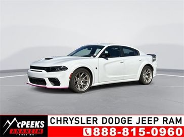 2023 Dodge Charger Scat Pack Swinger in a White Knuckle exterior color. McPeek's Chrysler Dodge Jeep Ram of Anaheim 888-861-6929 mcpeeksdodgeanaheim.com 
