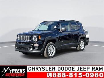 2023 Jeep Renegade Latitude 4x4 in a Black Clear Coat exterior color and Blackinterior. McPeek's Chrysler Dodge Jeep Ram of Anaheim 888-861-6929 mcpeeksdodgeanaheim.com 