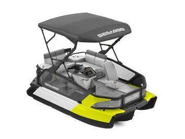 2024 Seadoo PB SWT SPORT 21  in a NEON YELLOW exterior color. New England Powersports 978 338-8990 pixelmotiondemo.com 