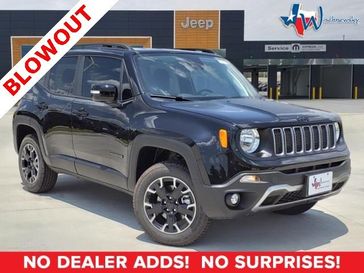 2023 Jeep Renegade Upland 4x4 in a Black Clear Coat exterior color and Black/Bronzeinterior. Wischnewsky Dodge 936-755-5310 wischnewskydodge.com 