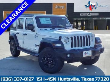 2024 Jeep Wrangler Sport in a Bright White Clear Coat exterior color and Blackinterior. Wischnewsky Dodge 936-755-5310 wischnewskydodge.com 