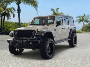 New 2026 Jeep Wrangler 4-door Willys in a Bright White Clear Coat exterior color and Blackinterior. Southbay Chrysler Jeep Dodge Ram (424) 404-5521 pixelmotiondemo.com 