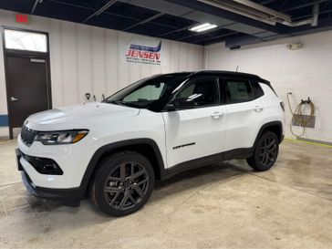 New 2026 Jeep Compass Limited Altitude 4x4 in a Bright White Clear Coat exterior color and Blackinterior. Jensen Chrysler Dodge Jeep Ram 507-354-0542 jensenchryslerdodgejeepram.com 