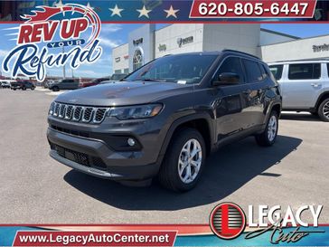 2024 Jeep Compass Latitude 4x4 in a Baltic Gray Metallic Clear Coat exterior color and Blackinterior. Legacy Auto Center 620-315-9264 legacyautocenter.net 