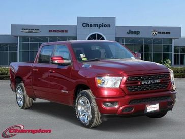 2024 RAM 1500 Big Horn Crew Cab 4x4 6'4' Box in a Delmonico Red Pearl Coat exterior color and DELUXE CLOTHinterior. Champion Chrysler Jeep Dodge Ram 800-549-1084 pixelmotiondemo.com 