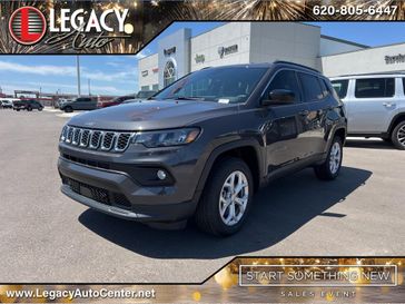 2024 Jeep Compass Latitude 4x4 in a Baltic Gray Metallic Clear Coat exterior color and Blackinterior. Legacy Auto Center 620-315-9264 legacyautocenter.net 