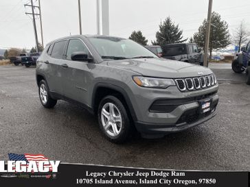 2023 Jeep Compass Sport 4x4 in a Sting-Gray Clear Coat exterior color and Blackinterior. Legacy Chrysler Jeep Dodge RAM 541-663-4885 legacychryslerjeepdodgeram.com 