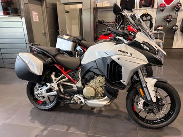 2023 Ducati Multistrada in a Iceberg White exterior color. Gateway BMW Ducati Motorcycles 314-427-9090 gatewaybmw.com 