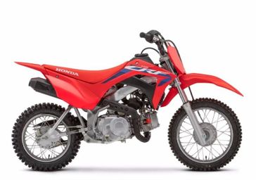 2024 Honda CRF 110F in a Red exterior color. New England Powersports 978 338-8990 pixelmotiondemo.com 