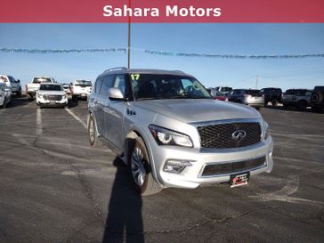 2017 INFINITI QX80  in a Liquid Platinum exterior color and Graphiteinterior. Sahara Motors Inc 435-500-5052 saharamotorschryslerdodgejeep.com 
