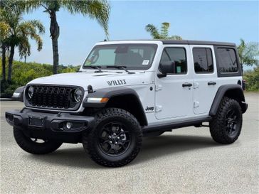 New 2026 Jeep Wrangler Willys in a White/off-white exterior color and Blackinterior. Southbay Chrysler Jeep Dodge Ram (424) 404-5521 pixelmotiondemo.com 