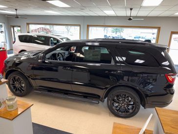 2025 Dodge Durango Gt Plus Awd in a Diamond Black Clear Coat exterior color. Hometown Motors of Rockwell City 712-220-7644 hometownmotorsrc.com 