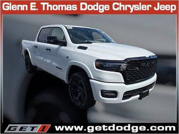 New 2026 RAM 1500 Big Horn Crew Cab 4x4 5'7' Box in a Bright White Clear Coat exterior color. Glenn E Thomas 100 Years Of Excellence (866) 340-5075 getdodge.com 