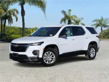 Used 2023 Chevrolet Traverse FWD 4dr LS w/1LS in a Summit White exterior color and Jet Black/Chaiinterior. Southbay Chrysler Jeep Dodge Ram (424) 404-5521 pixelmotiondemo.com 