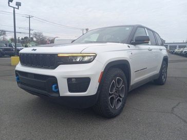 2023 Jeep Grand Cherokee Trailhawk 4xe in a Bright White Clear Coat exterior color and Global Blackinterior. Garavel Jeep 475-258-7987 norwalkjeep.com 