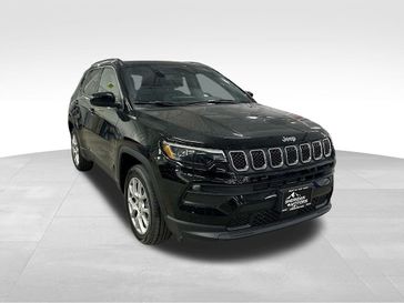 2023 Jeep Compass Latitude Lux 4x4 in a Diamond Black Crystal Pearl Coat exterior color and Blackinterior. Sheridan Motors Auto (307) 218-2217 sheridanmotors.com 