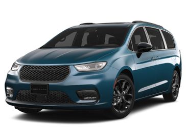2023 Chrysler Pacifica Limited in a Fathom Blue Pearl Coat exterior color and Blackinterior. Carman Chrysler Jeep Dodge Ram 302-317-2378 carmanchryslerjeepdodge.com 
