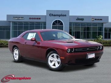 2023 Dodge Challenger SXT in a Octane Red exterior color and HOUNDSTOOTH CLOinterior. Champion Chrysler Jeep Dodge Ram 800-549-1084 pixelmotiondemo.com 