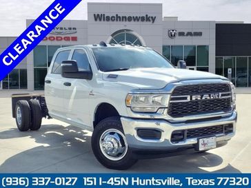 2024 RAM 3500 Tradesman Crew Cab Chassis 4x4 60' Ca in a Bright White Clear Coat exterior color. Wischnewsky Dodge 936-755-5310 wischnewskydodge.com 