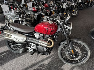 2024 Triumph Scrambler 1200 X Carnival Red  in a RED exterior color. Cascade Moto Eugene 541-338-0269 cascademotoeugene.com 