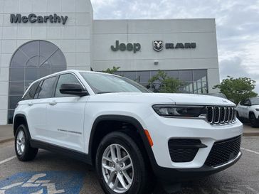 2024 Jeep Grand Cherokee Laredo X 4x4 in a Bright White Clear Coat exterior color. McCarthy Jeep Ram 816-434-0674 mccarthyjeepram.com 