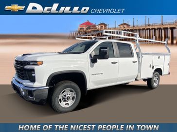 2024 Chevrolet Silverado 2500HD Work Truck in a Summit White exterior color and Jet Blackinterior. BEACH BLVD OF CARS beachblvdofcars.com 