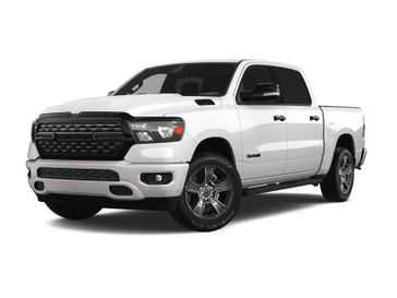 2024 RAM 1500 Big Horn Crew Cab 4x4 5'7' Box in a Bright White Clear Coat exterior color and Blackinterior. Victor Chrysler Dodge Jeep Ram 585-236-4391 victorcdjr.com 