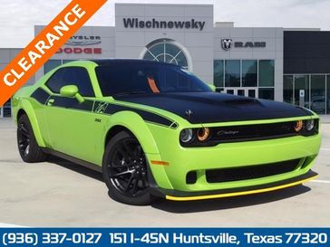 2023 Dodge Challenger R/T Scat Pack Widebody in a Sublime exterior color and Blackinterior. Wischnewsky Dodge 936-755-5310 wischnewskydodge.com 