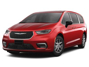 2025 Chrysler Pacifica  in a Red Hot Pearl Coat exterior color and Caprice Leateretteinterior. Carman Chrysler Jeep Dodge Ram 302-317-2378 carmanchryslerjeepdodge.com 