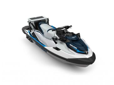 2023 Seadoo PWC GTX FISH 170 AUD BE  in a White Gulf exterior color. New England Powersports 978 338-8990 pixelmotiondemo.com 