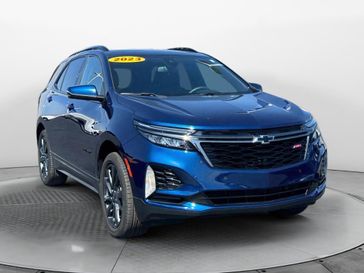 2023 Chevrolet Equinox RS in a Blue Glow Metallic exterior color and Jet Blackinterior. Stan McNabb Chrysler Dodge Jeep Ram FIAT 931-408-9662 stanmcnabbcdjr.com 