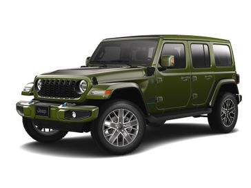 2024 Jeep Wrangler 4-door High Altitude 4xe in a Sarge Green Clear Coat exterior color and Blackinterior. J Star Chrysler Dodge Jeep Ram of Anaheim Hills 888-802-2956 jstarcdjrofanaheimhills.com 