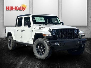 2023 Jeep Gladiator Willys 4x4 in a Bright White Clear Coat exterior color and Blackinterior. Hill-Kelly Dodge (850) 786-2130 hillkellydodge.com 