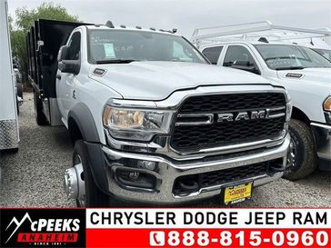 2023 RAM 5500 Tradesman Chassis Regular Cab 4x2 108' Ca in a Bright White Clear Coat exterior color and Diesel Gray/Blackinterior. McPeek's Chrysler Dodge Jeep Ram of Anaheim 888-861-6929 mcpeeksdodgeanaheim.com 