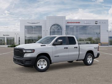 New 2025 RAM 1500 Tradesman Quad Cab 4x4 6'4' Box in a Bright White Clear Coat exterior color. Kamaaina Motors 1-808-746-7956 kamaainamotors.com 